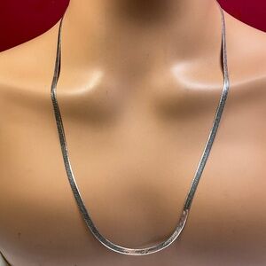Sterling Silver Italian Herringbone Necklace. 24 inches long